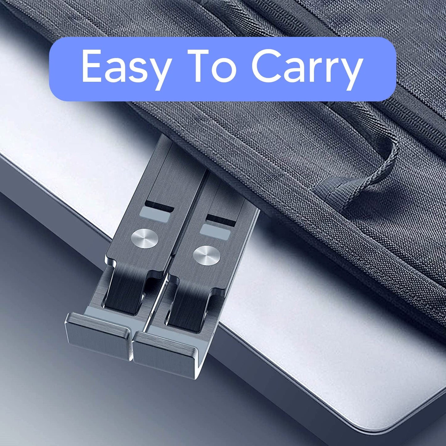 Yaqoot Adjustable Aluminum Laptop Stand - Foldable Riser for 7-15.6 Inch Tablets and Notebooks - Portable Holder