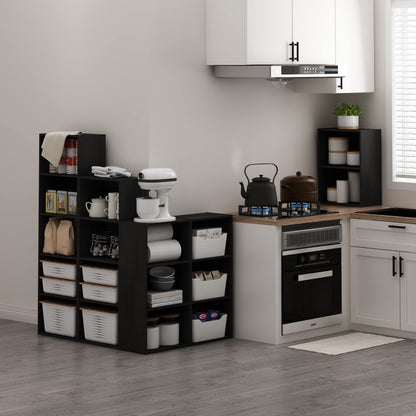 4-Tier Bookcase, Modern Bookshelf and Storage Organizer in Blackwood Finish, Tall and Simple Design for Home, Office, or Living Room, Easy Assembly Furniture