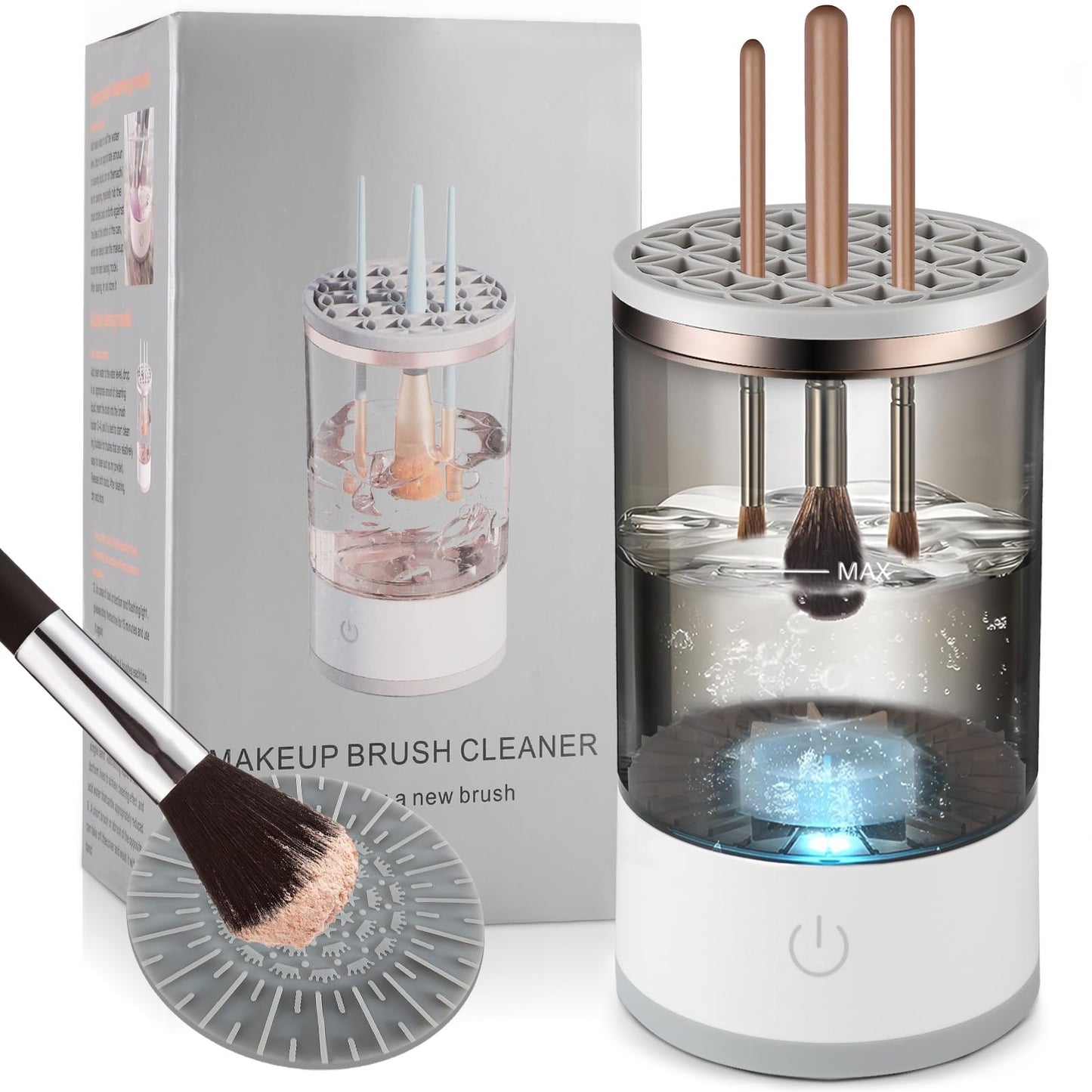 TOPEV Electric Makeup Brushes Cleaner,Portable USB Reusable Make Up Brush Cleaner Machine,Make Up Brush Cleaner Set for Quick Cleaning and Drying