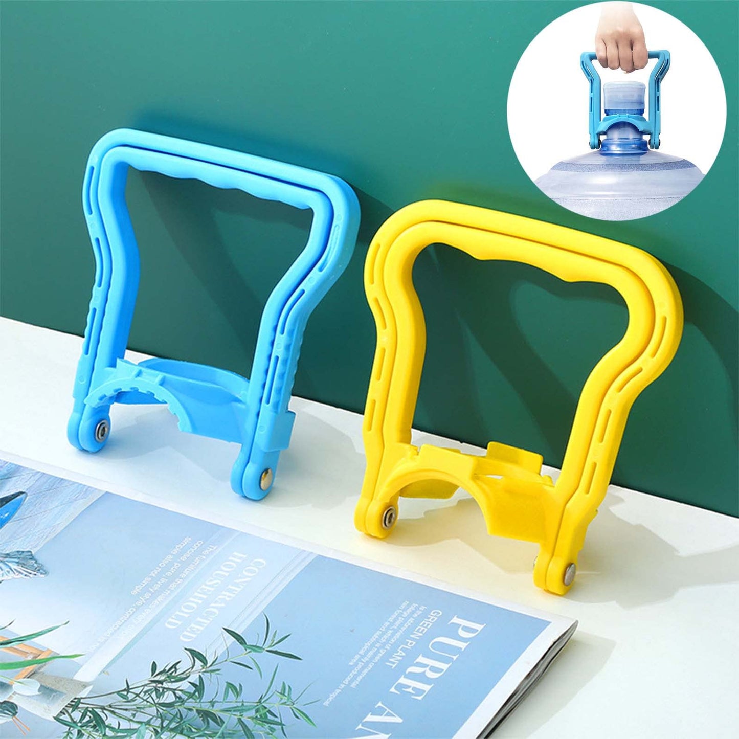 LiXiongBao 2 Pack Advanced Ergonomic 5 Gallon Water Bottle Handle,Drinking Water Bottle Handle,Fit 5 Gallon Water Bottle Caps,5 Gal Bottle Carrier,Water Bottle Lift with Handle