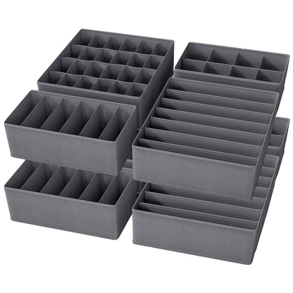 Yucch 8 Pcs Wardrobe Clothes Organizer,Foldable Storage Boxes,Fabric Drawer Organizer Boxes,Drawer Storage Organizer Boxes Dividers for Underwear,Socks,Ties