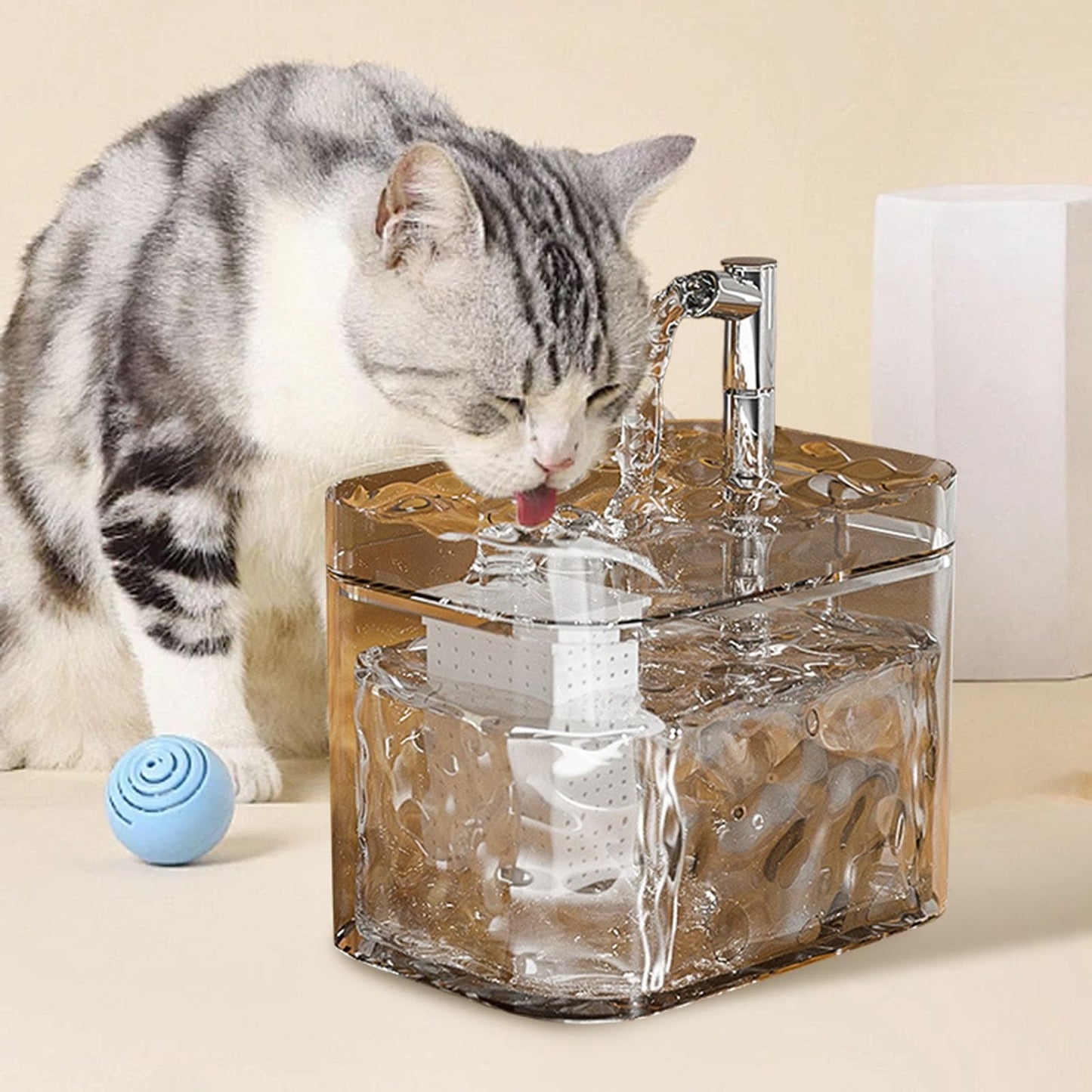 Cat Water Fountain, Silent Water Pump with Automatic Circulation Filter for Pets Pet with Filter for Birds and Dogs