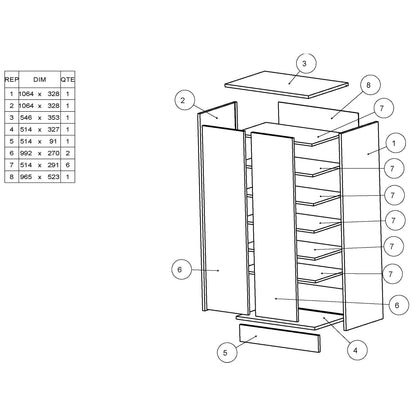 Shoe Cabinet and Chest of Drawers, Versatile Wooden Cupboard and Shoe Rack for Hallway or Bedroom Furniture in a Clean White Finish, Multi-Purpose Storage Solution