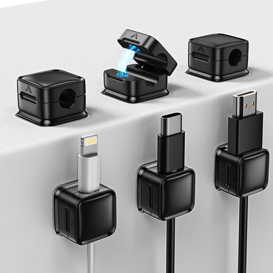 Cord Holder Organizer, Magnetic Wire Holder Keeper Organizer, Cord Holder for Nightstand,Cable Smooth Adjustable Easy Secure Cable Management, Under Desk Cord Hider for Home,Office,Car,Desk,Nightstand