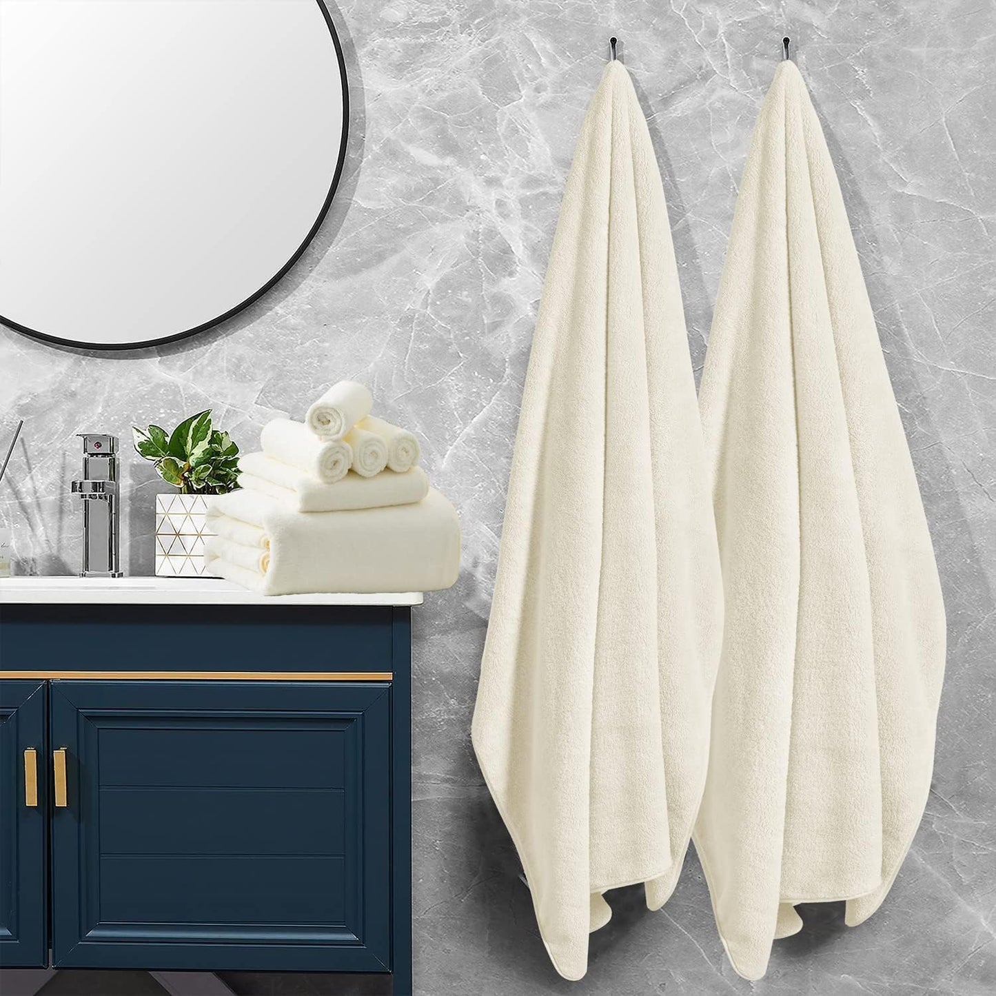 INtex HOME Bath Towel, Highly Absorbent & Soft 100% Cotton, Quick-Drying Hotel Quality Sheet, 1 Piece, 140W x 70L CM, Blue, For Adults Bathroom, Shower, Spa and Daily Use