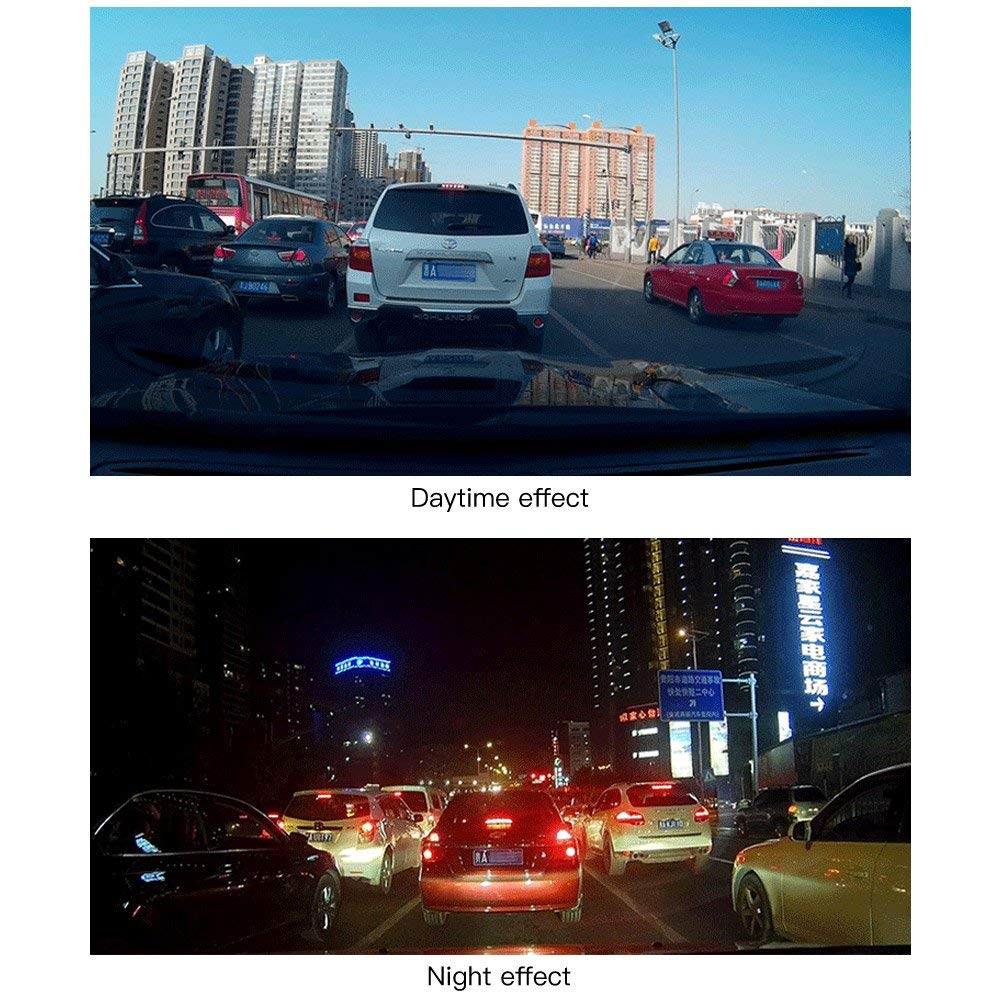 Dash Cam Mirror 1080P Full HD Front and Rear Dual Lens Car Driving Recorder, Wide-Angle Dashboard Camera DVR with G-Sensor, Loop Recording, Parking Mode, Motion Detection (Blue)