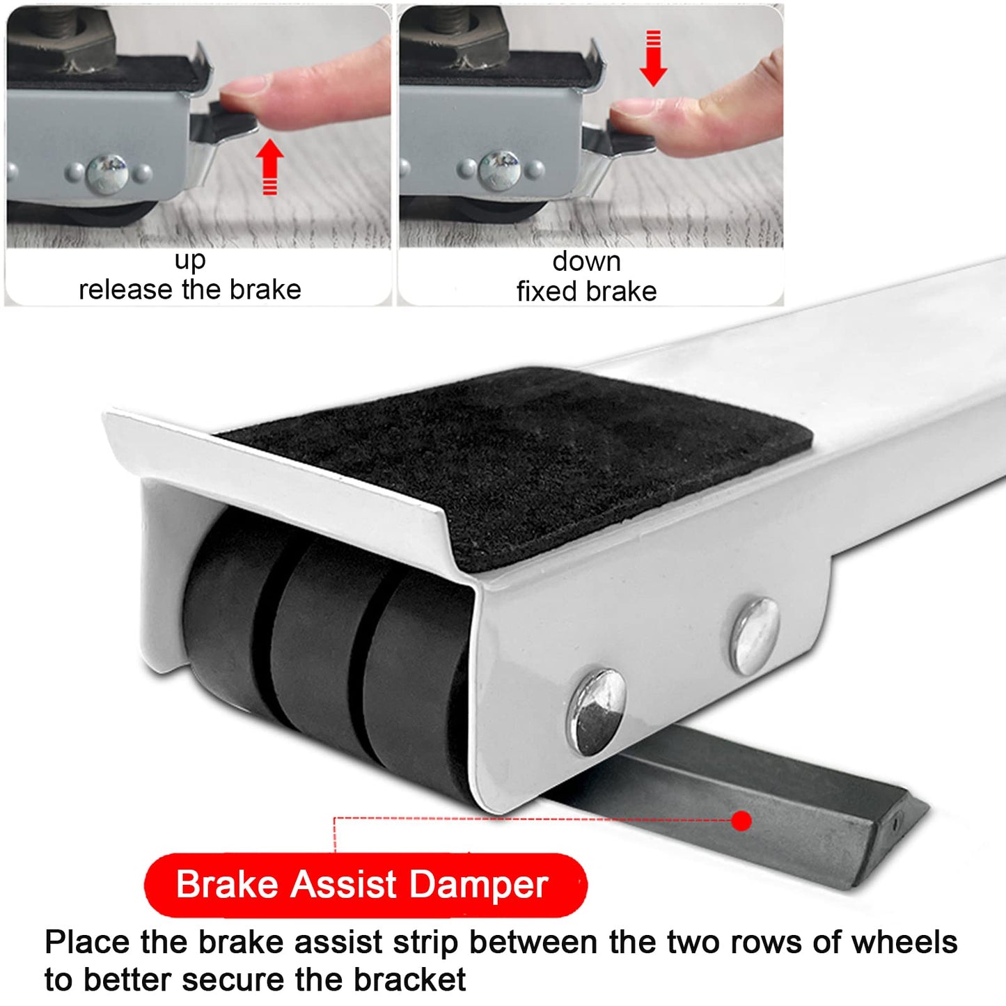 Washing machine standing movable, adjustable refrigerator base furniture, with lock fixed, non-slip, base with 24 wheels, suitable for the floor of tumble dryers, washing machine, refrigerator etc