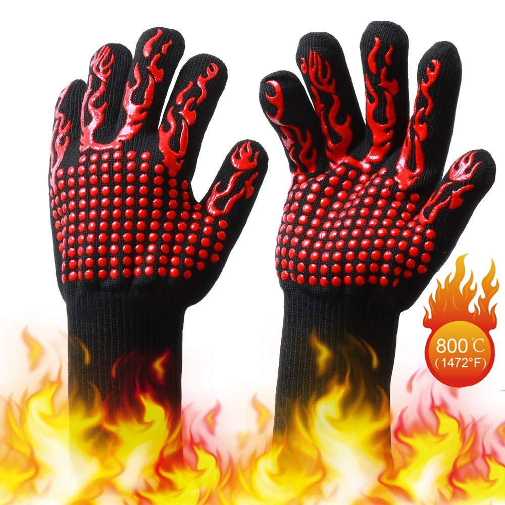 OBAY Kitchen Fireproof Gloves Heat Resistant Thick Silicone Cooking Baking Barbecue Oven Gloves BBQ Grill Mittens Dropshipping