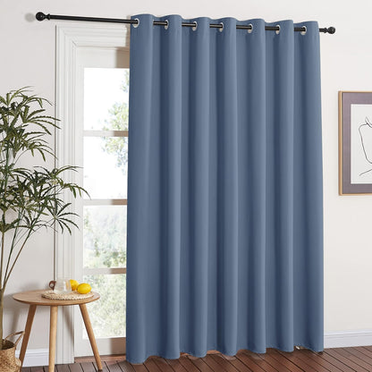 INtex CURTAINS HOUSE Blackout Curtains - Soft Peachy Texture Thermal Insulating Curtains-Silver Steel Grommets Blackout For Living Rooms And Bedrooms - Single Panel 135W X 230L CM Black