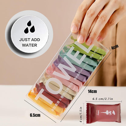 YANCI® 14pcs Compressed Face Towel Tablets, 11x9.5 Inches Hand Wipes Extra Large & Thick Portable Compact Disposable Cotton Travel Towel Coin Tissues Handy for Outdoor, Traveling, Home Wipes, Beauty