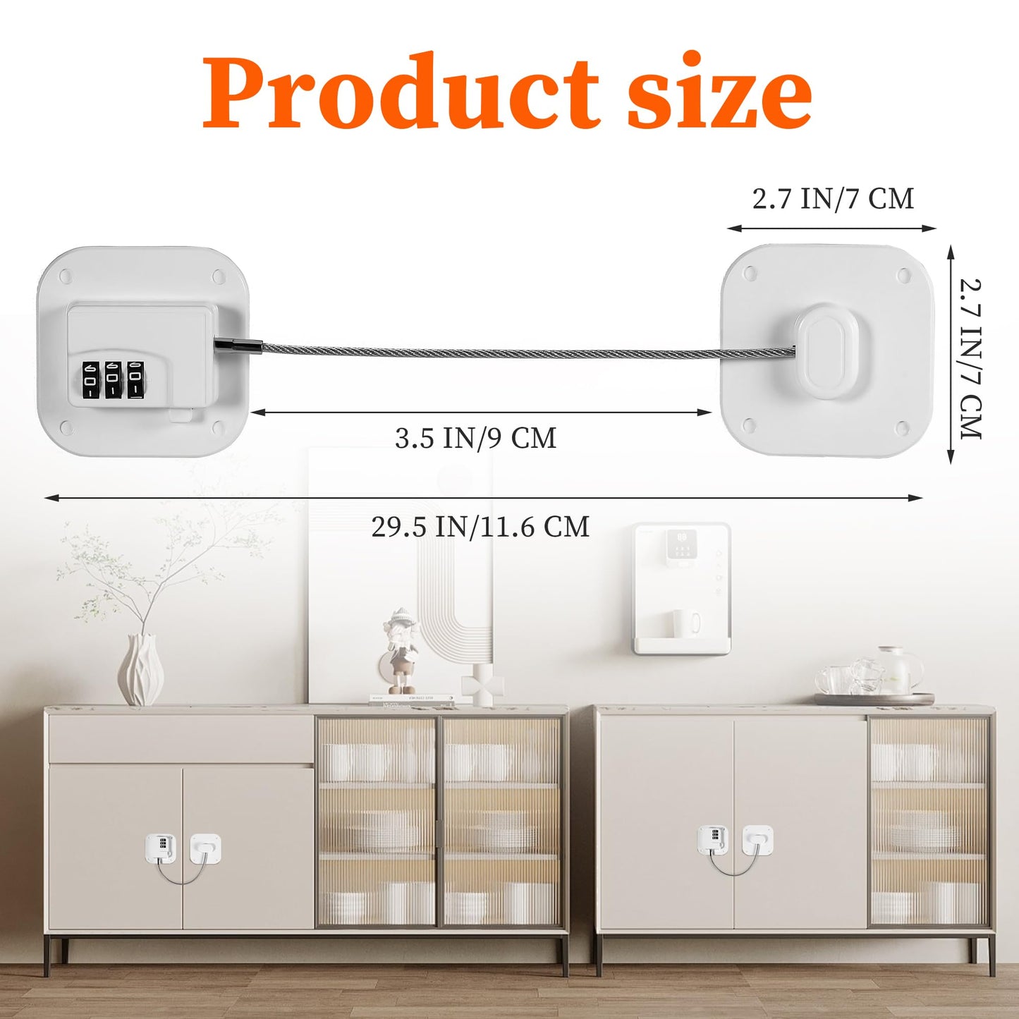 WUISOLQP 2 Pcs Password Fridge Lock, Children Safety Refrigerator Door Lock, Fridge Lock, Cupboard Lock with 3M Strong Adhesive for Drawer Fridge Freezer Cupboard