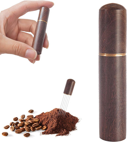 WEZCHUGHAOL Espresso Coffee Stirrer, Coffee Stirring Tool, Professional Coffee Needle, 6 Needles 0.4mm Espresso(Dark coffee color)