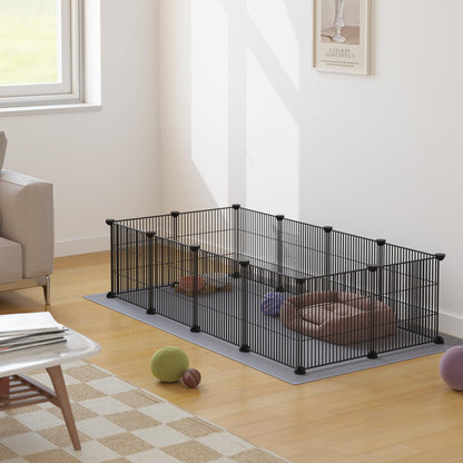 LURIVA Pet Playpen, Small Animal Cage, Pet Play Pen, Indoor Portable Metal Wire Yard Pet Fence for Small Animals, Guinea Pig, Rabbit Pen Kennel Crate Fence Tent, 15 X 12 Inch, Black, 12 Panels