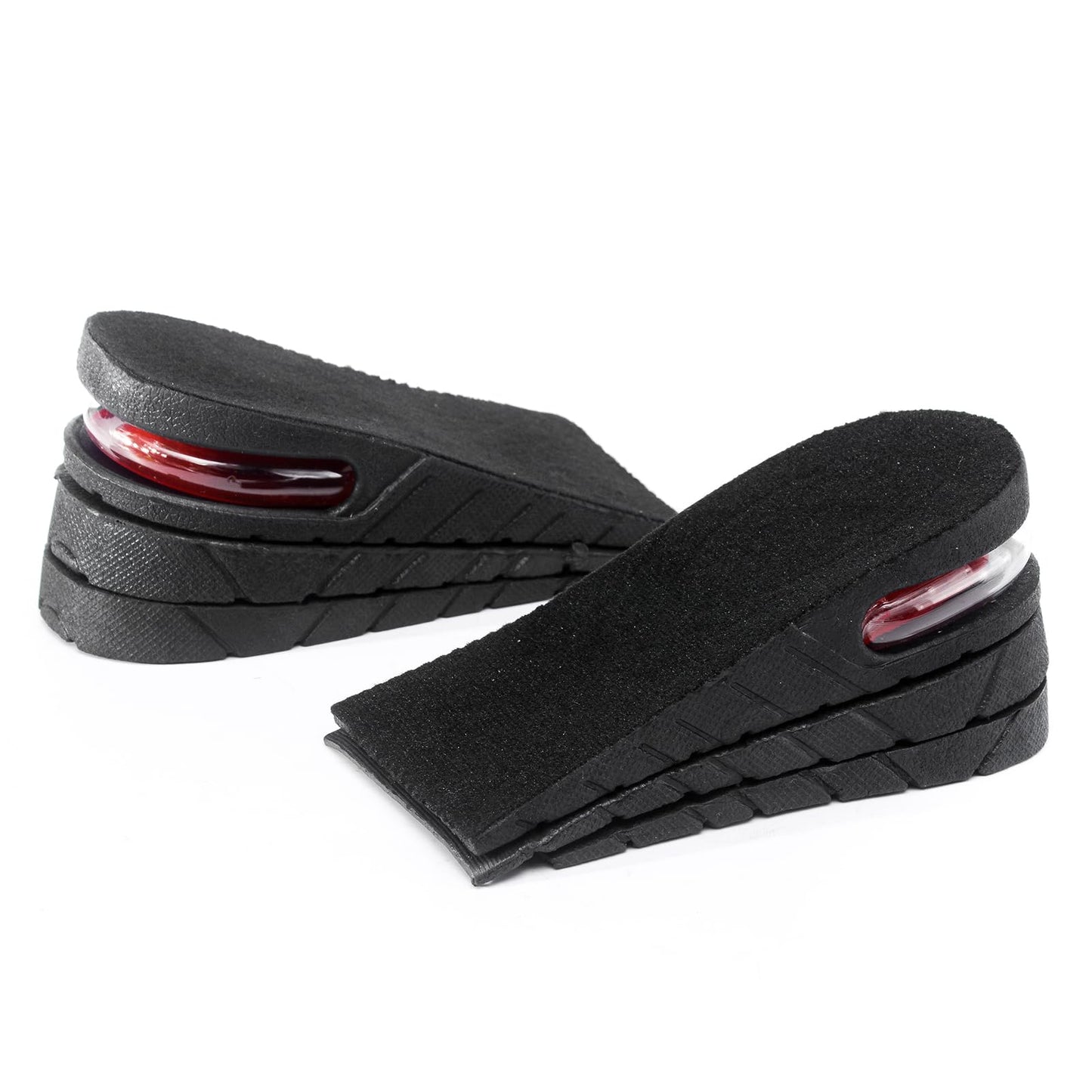 XINIFOOT Height Increase Insole 3-Layer Air Cushion Heel Insert Lift Shoes Insole for Men and Women Invisible Elevator Adjustable Insoles, Black, Half Pad