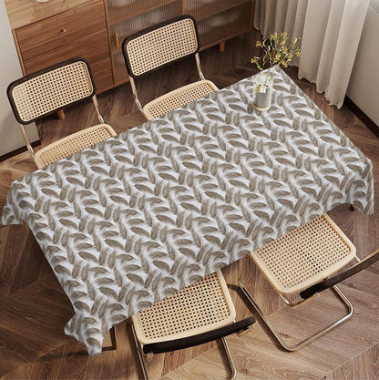 INTEX HOME Linen Velvet Table Cloth, Bella Leaf Pattern, Premium Soft Fabric, 130W×130L CM, Turquoise, Elegant Dining and Living Room Decor, Durable Protection for Daily Use and Special Occasions