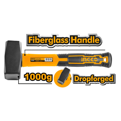 INGCO Hammer Marro Carbon Steel 1 kg Fiberglass Handle HSTHS81000