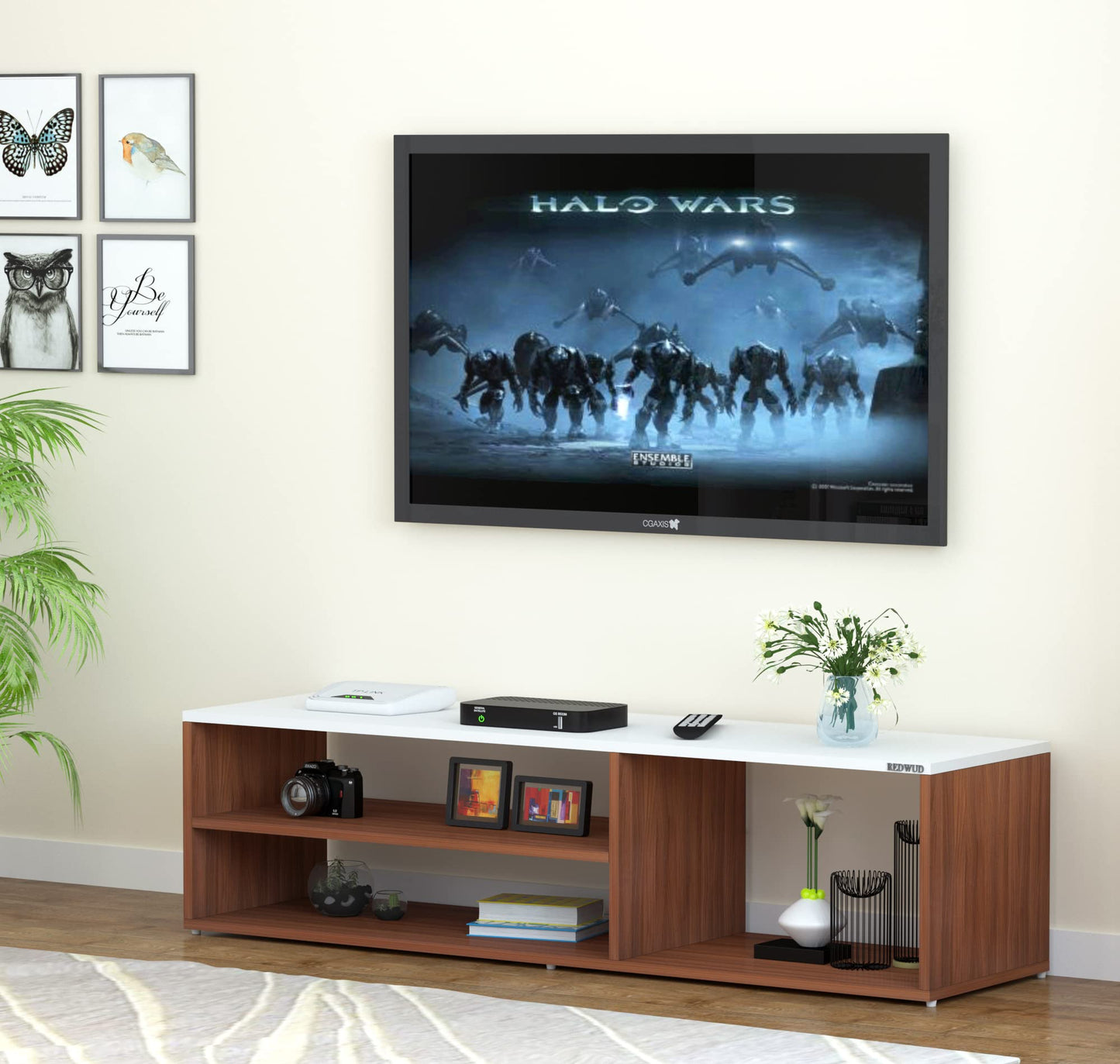 Wooden Shelf for Printer and Accessories, Sturdy Desktop Organizer Stand, Multi-Tier Storage Unit for Paper and Supplies, Black Finish, for Home or Office Use, Compact