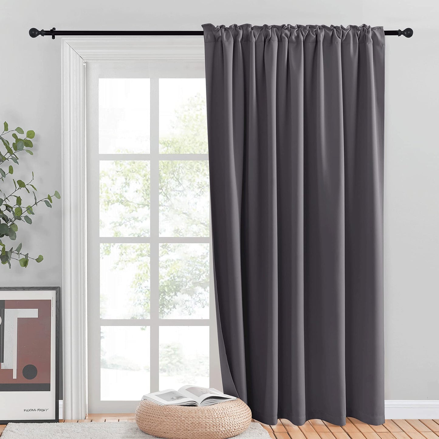INtex CURTAINS HOUSE Blackout Blinds for Sliding Doors – Thermal Insulated Wide Curtains, Room Darkening, Blind Glass Doors, Two Hanging Options, Modern Design - Cappuccino 150 W x 230 L