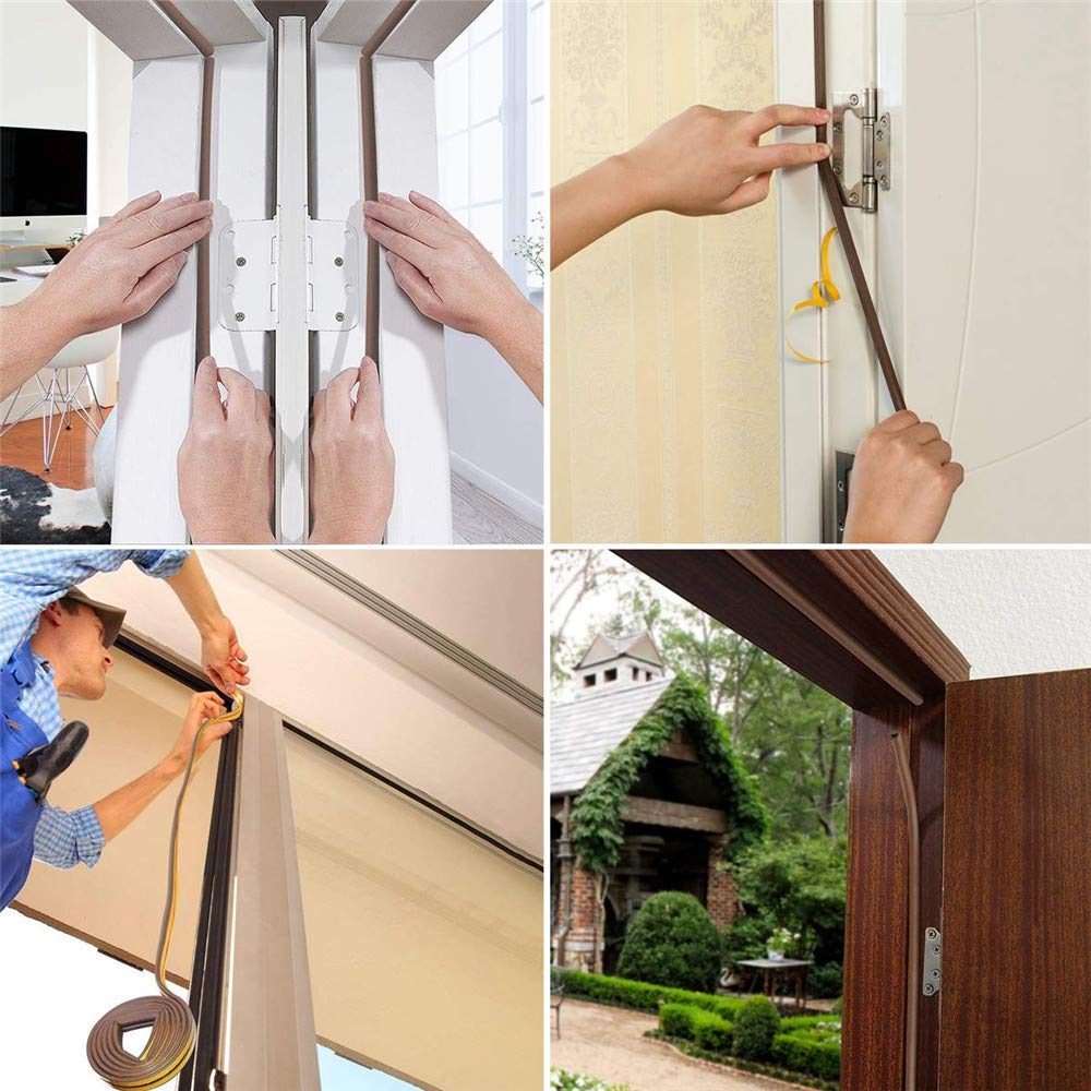 Window Ruer Seal Strip for Draft Stopper (6M, Brown)