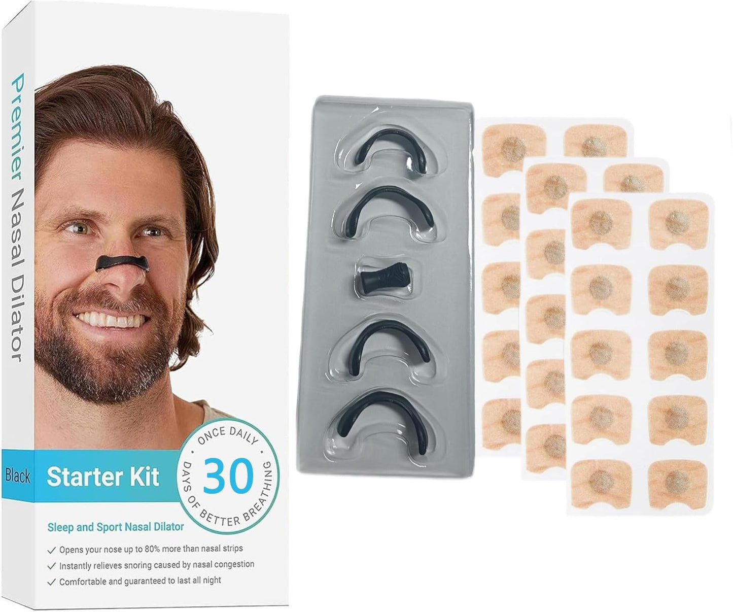 Anti-Snoring Sleep Nasal Strips,Magnetic nasal strip Innovative Design Anti-Snoring Equipment,Skin Safe Sleep Nasal Strips,Breathe Better Good Sleeping,Nose Tape for Sports and Sleep(30 pairs).