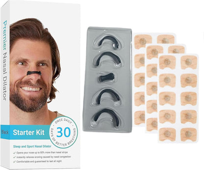 Anti-Snoring Sleep Nasal Strips,Magnetic nasal strip Innovative Design Anti-Snoring Equipment,Skin Safe Sleep Nasal Strips,Breathe Better Good Sleeping,Nose Tape for Sports and Sleep(30 pairs).