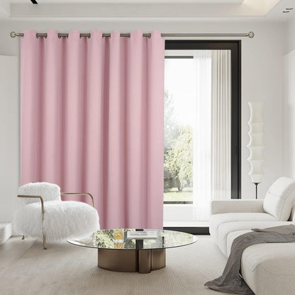 INtex CURTAINS HOUSE Blackout Curtains - Soft Peachy Texture Thermal Insulating Curtains-Silver Steel Grommets Blackout For Living Rooms And Bedrooms - Single Panel 135W X 230L CM Black