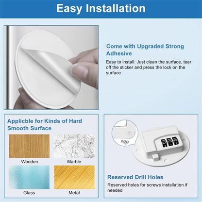 X spring Password Fridge Lock, Self Adhesive Window Restrictor Locks, UPVC No Drilling Refrigerator Lock, Mini Fridge Locks for Kids, Refrigerator Door Locks for Doors, Drawers, Fridges, Windows