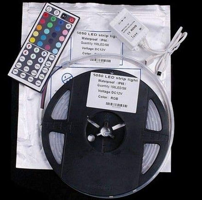 Waterproof 5050 5M 150 SMD RGB LED Remote Controller Strip Light (H4704)