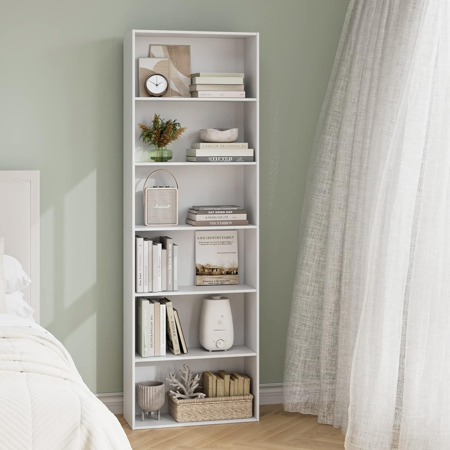 2-Tier Cube Bookcase, Small Storage and Book Organizer, Compact Two-Cube Shelf in White Finish, Perfect for Desktop or Floor Use in any Room or Office Setting