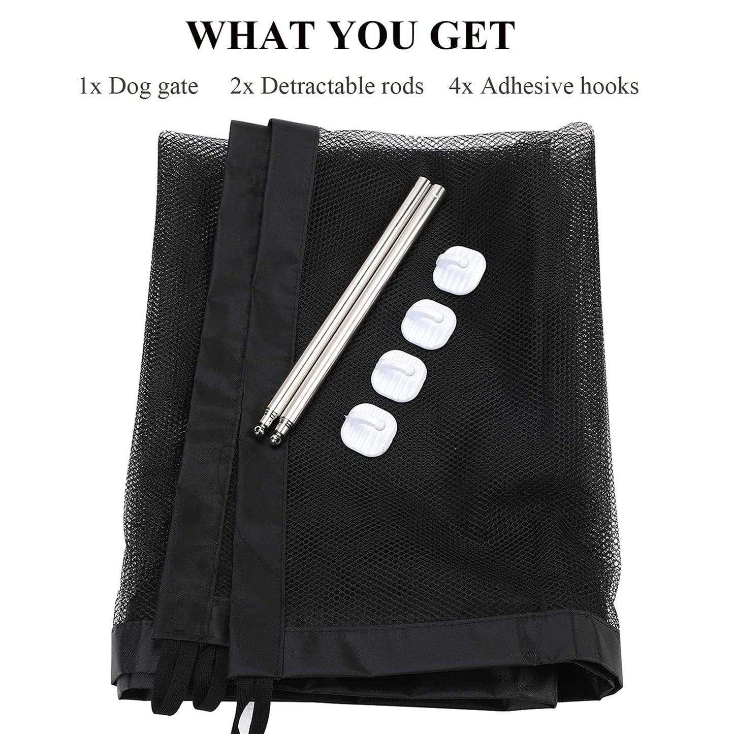 Magic Gate for Dogs, Retractable Stair Gate Baby Gate, Pet Safety Gate Pet Isolation Net Large Wide Retractable Pet Gate for Separating Baby and Pets Easy Install Anywhere (110CM)