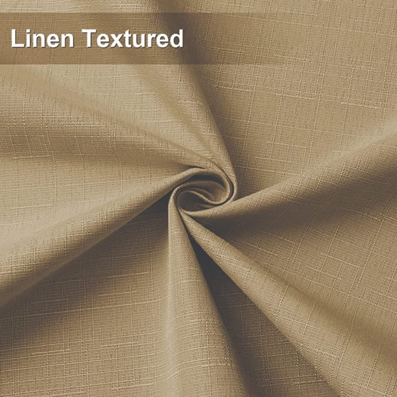 INtex Curtains Linen 100% Blackout Curtains for Bedroom Living Room Thermal Insulated Fabric -Room Darkening -Steel Grommet Window Curtains -1 Piece Ivory 140W X 250L CM