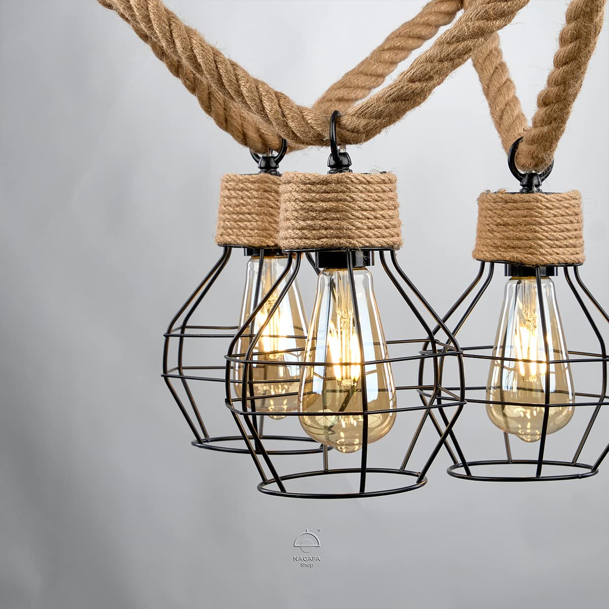Nagafa Shop Flower black rope pendant light,