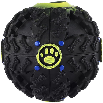 Funny food dispenser training chew toy with squeaker sound for pets