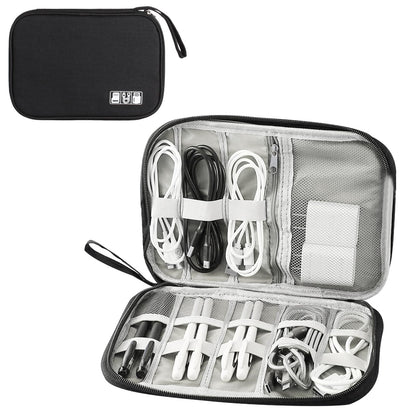 Electronic Travel Organizer - Storage Bag for Cables, Chargers, USB Flash Drives and Accessories, Black, Modern