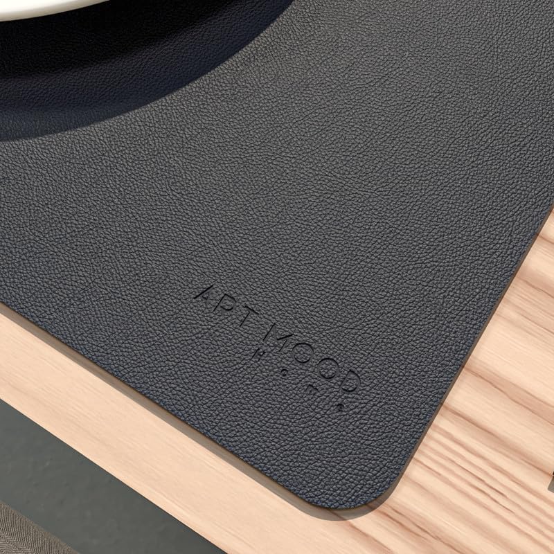 Leather Placemats and Cover Holder - Set of 2 Placemats, 2 Cover Holders Durable for Dinner Plate, Dining Table