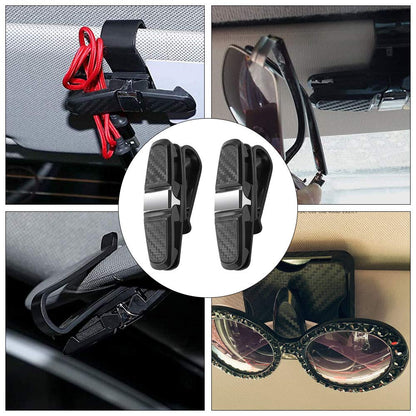 NA 2PCS Car Glasses Holder Car Sun Visor Sunglasses Holder with 180 Degree Rotational Ticket Card Clip Holder