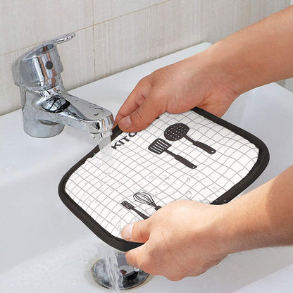 BaByLeisure Heat Resistant Cooking Gloves Oven Mitts Soft Cotton Lining Kitchen Glove Non-Slip Oven Glove and Pot Holder Set Thickened Oven Gloves for Cooking, Baking, Grilling