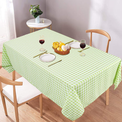 AMZLOKAE Gingham Tablecloth Buffalo Plaid Green White 50''x72'' Checkered for Dining Room Rustic Lattice Farmhouse Wedding Party Decoration