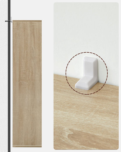 Bookcase in Oak, Wooden Kids Bookshelf with 5 Compartments, 50x24x80cm Floor Standing Storage Unit for Files, Decor, in Study Children-Room, Beige, LBC25NL