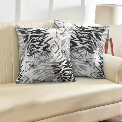 INtex CURTAINS HOUSE Printed Linen Velvet Cushion Covers, Throw Pillow Covers, Maria's Pattern Design, Decorative Pillow Covers, Set Of 2 Pieces Café x Brown 30W x 30L CM