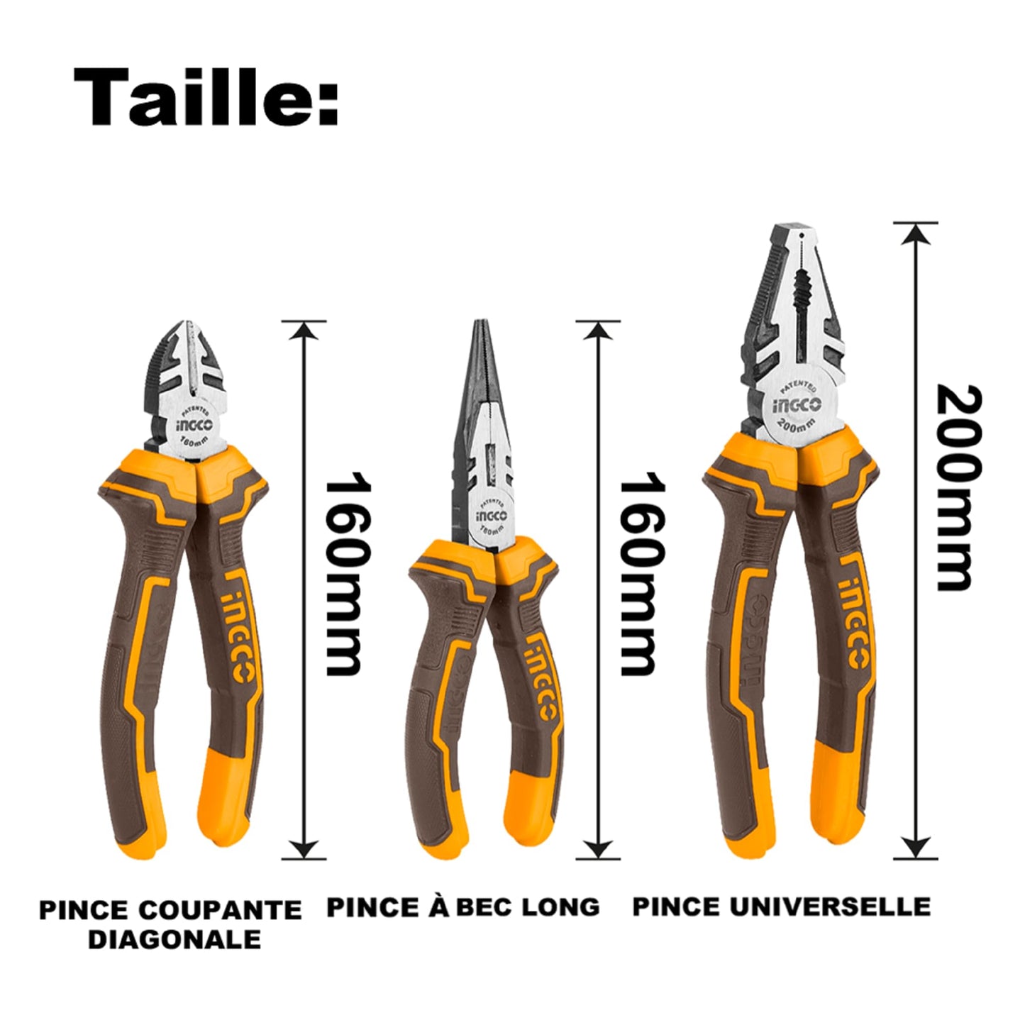 Ingco hkps08318 pliers set - 3 pieces