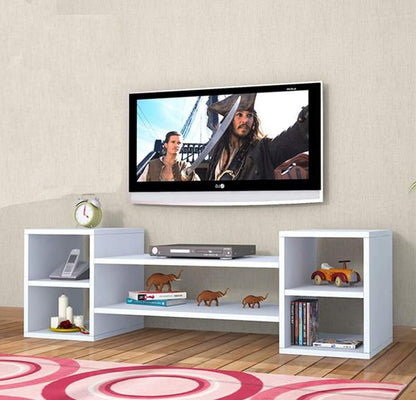 TV Stand Entertainment Center, Durable ManufacturedWood Media Console Table with a Pre-Polished Matte White Finish, Simple and stylish Design for Modern Living Rooms