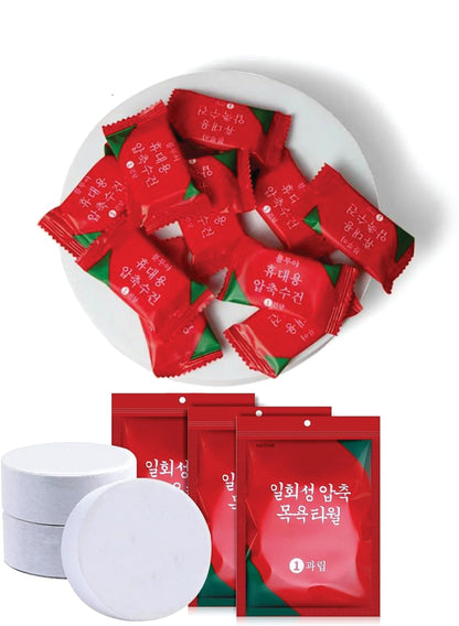 Doyelex® 20 Pieces Magic Coin Tablet Tissue, Magic Tablet Disposable Pure Cotton Towel Tissues Paper, Compressed Portable Facial Towel Water Wet Wipes For Outdoor Travel (1 Pack of 20 Pcs)