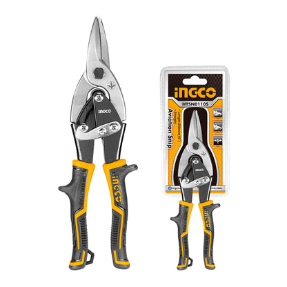INGCO Straight Cut Aviation Scissors 250mm (10') Cut Carbon Steel and Stainless Steel HTSN0110S