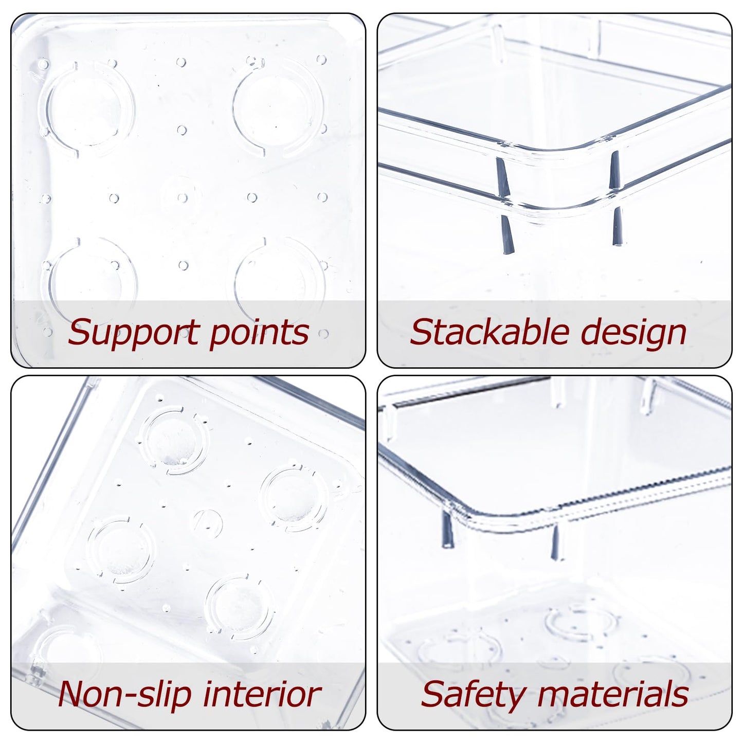 Zuihug 4 PCS Clear Plastic Drawer Organizer, Desk Drawer Divider Organizers and Storage Bins for Makeup, Jewelry, Gadgets for Kitchen, Bedroom, Bathroom, Office (9.0"x3.0"x2.2")