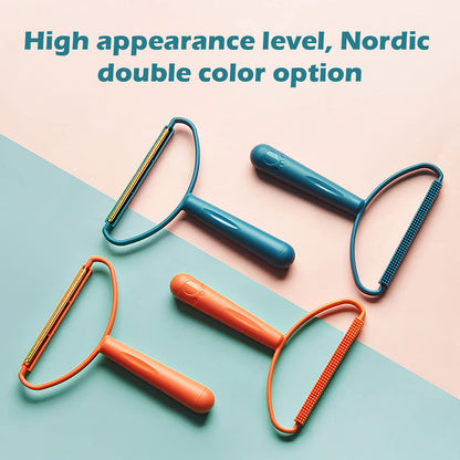 Glumes Portable Lint Remover, Lint Roller, Manual Double Sided Clothes Fuzz Shaver, Reusable Lint Cleaner for Removing Dust Pet Hair from Carpet, Clothing and Furniture 1 Pack (Blue)