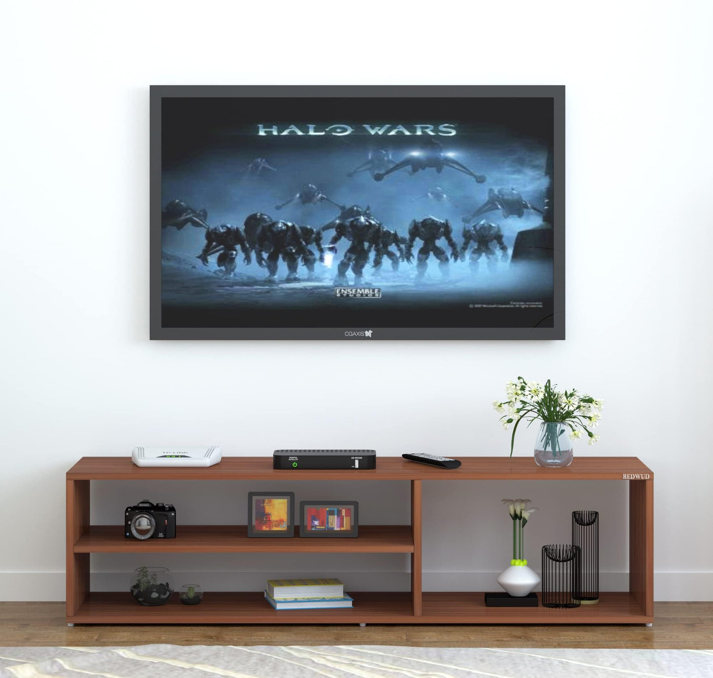 Wooden Shelf for Printer and Accessories, Sturdy Desktop Organizer Stand, Multi-Tier Storage Unit for Paper and Supplies, Black Finish, for Home or Office Use, Compact