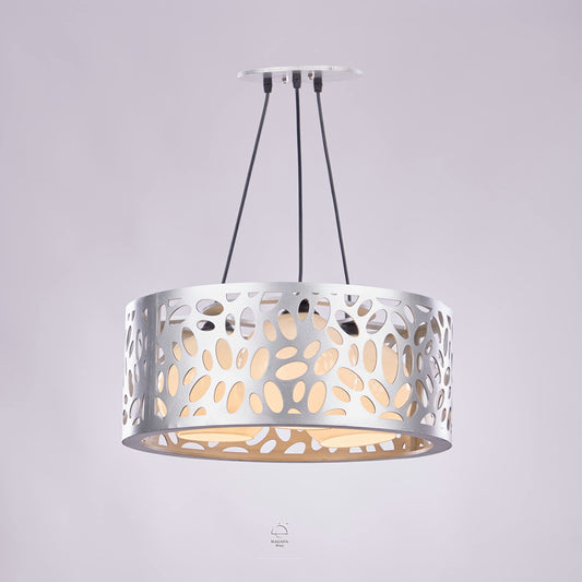 Nagafa Shop Modern silver oval wood chandelier 3 lamb wocs450