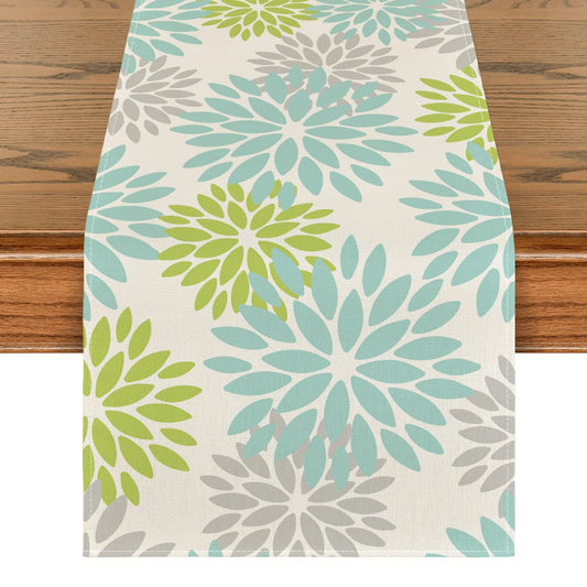 INTEX HOME Velvet Floral Table Runner, Soft Linen Fabric, Machine Washable, Rectangular Design, 1 Piece, 45 x 135 cm, Black x Grey, Dining Table Decoration for Home, Events and Special Occasions