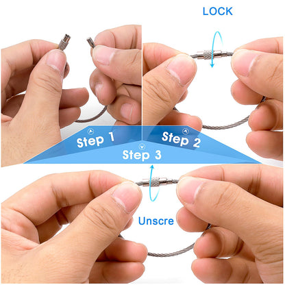 20PCS Key Chain Rings 5.9in Keyring Stainless Metal Rings 2mm Heavy Duty Key Ring for Crafts Key Ring for Hanging Luggage Tag, Keyrings and Id Tag Keepers(Silber)